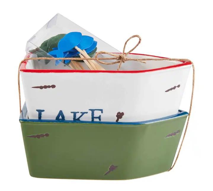 Lake Is Calling Boat Ramekin Set