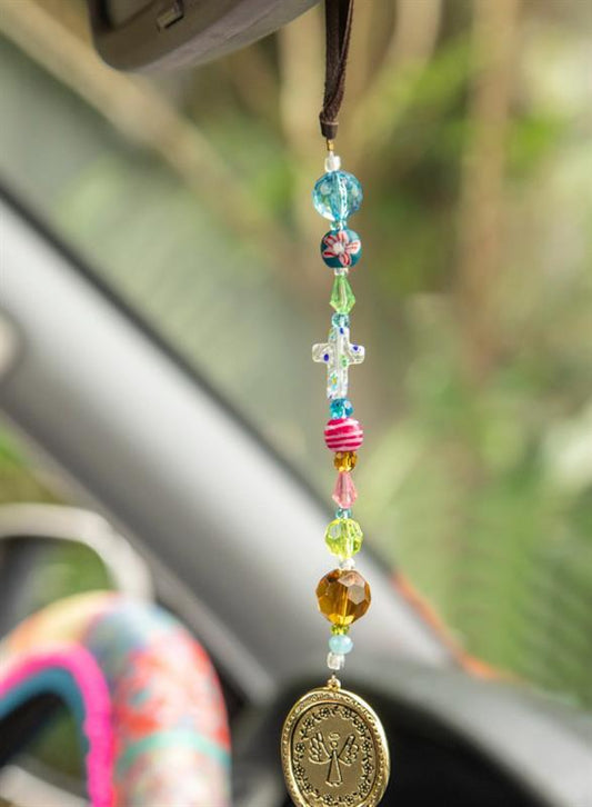 Beaded Token Angel Car Charm