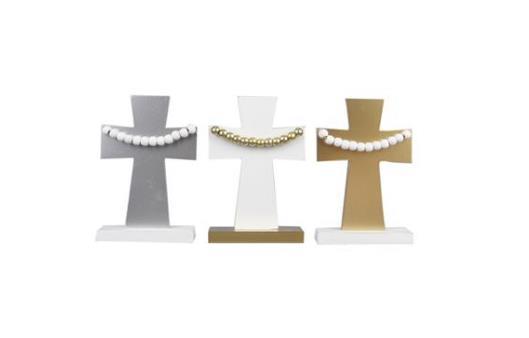 Metallic Crosses w/ Blessing Beads