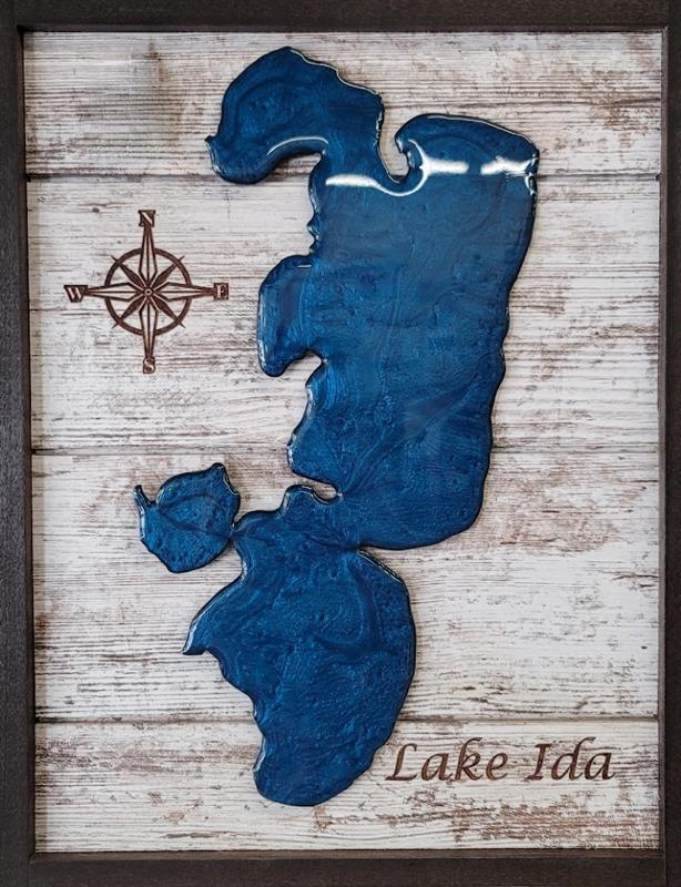 Lake Ida Blue Epoxy Water Wall Art