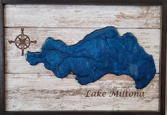 Lake Miltona Blue Epoxy Water Wall Art